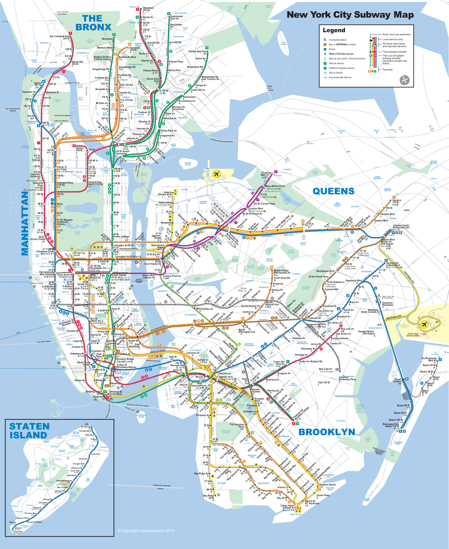 carte metro new york Metro New York : Carte Compléte du Métro de New York